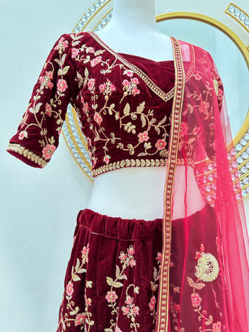 Velvet Lehenga Velvet Lehenga