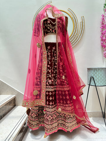 Velvet Lehenga Velvet Lehenga