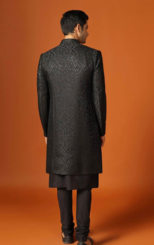 Black Sherwani Set Black Sherwani Set