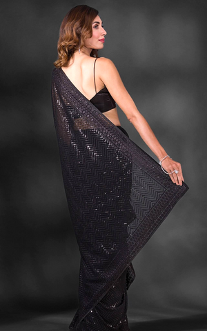 Black Sequin Saree Black Sequin Saree