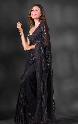 Black Sequin Saree Black Sequin Saree