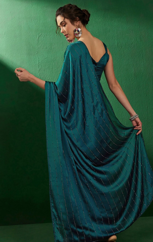 Indian Teal Blue Saree Indian Teal Blue Saree