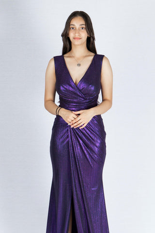 Bling Metallic Slit Dress Bling Metallic Slit Dress