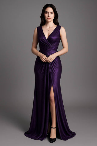 Bling Metallic Slit Dress