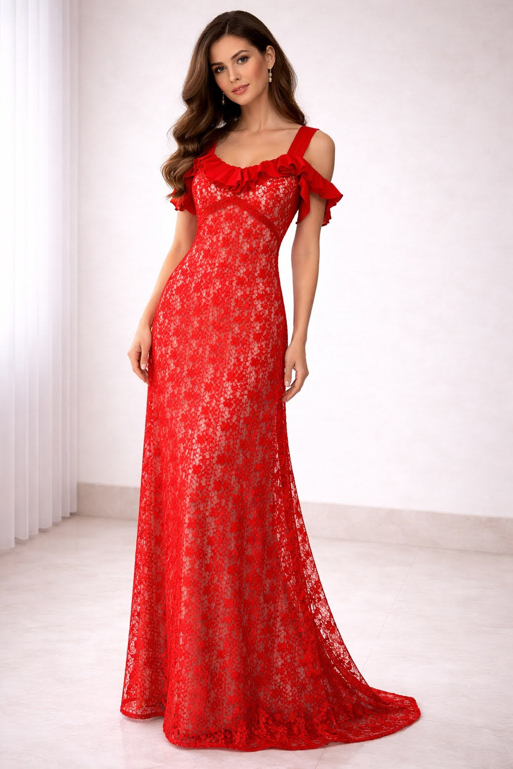 Red Lace Dress RYWNAT