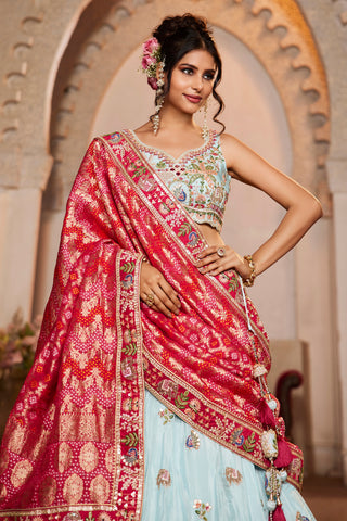 Ice Blue Lehenga