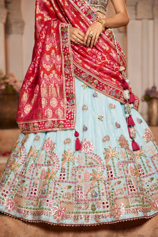Ice Blue Lehenga