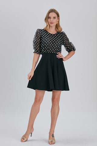 Polka Print Short Dress
