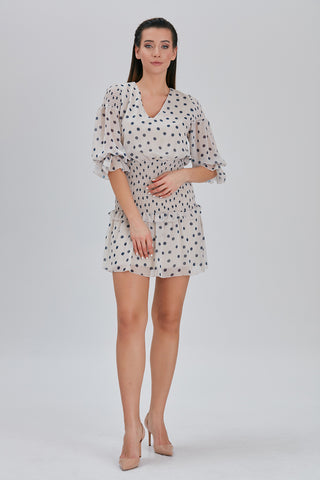 Polka Print Short Dress