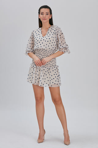 Polka Print Short Dress
