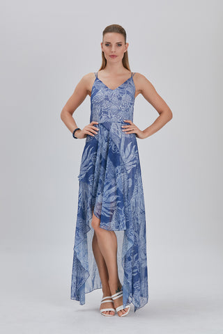 High-Low Print Dress