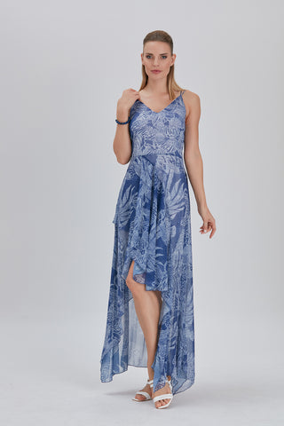 High-Low Print Dress