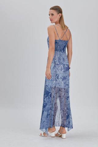 High-Low Print Dress