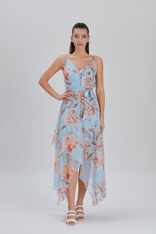 High-Low Print Dress