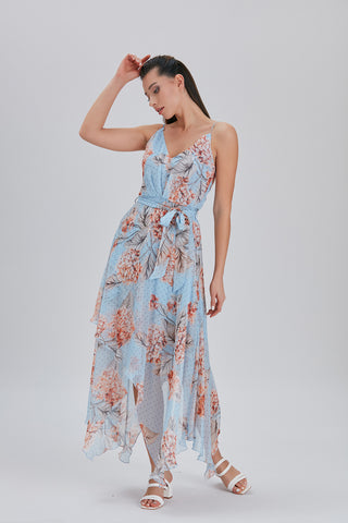 High-Low Print Dress