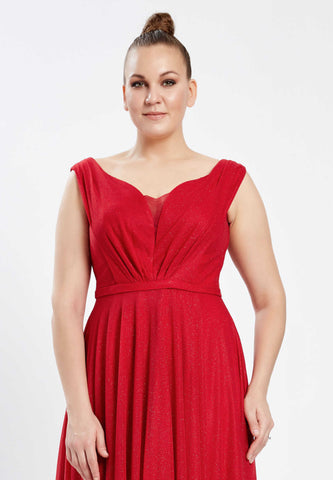 Plus Size Cold Shoulder Gown
