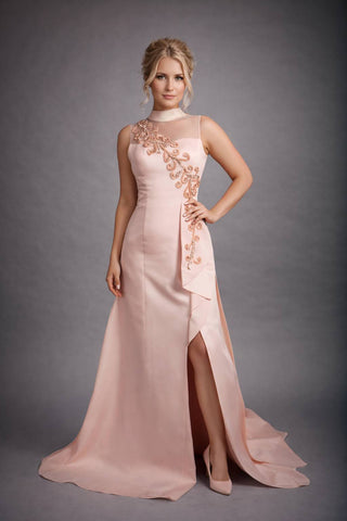 Pastel Satin Silk Gown