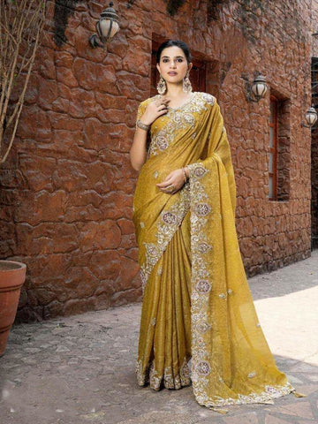 Mustard Saree