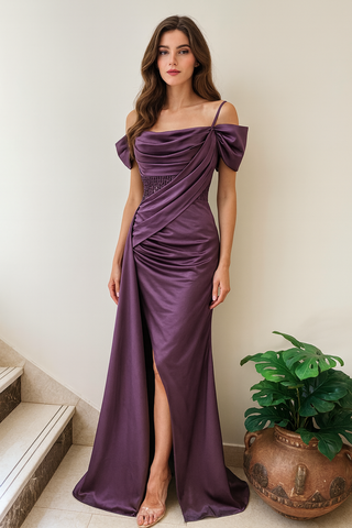 Satin Slit Dress