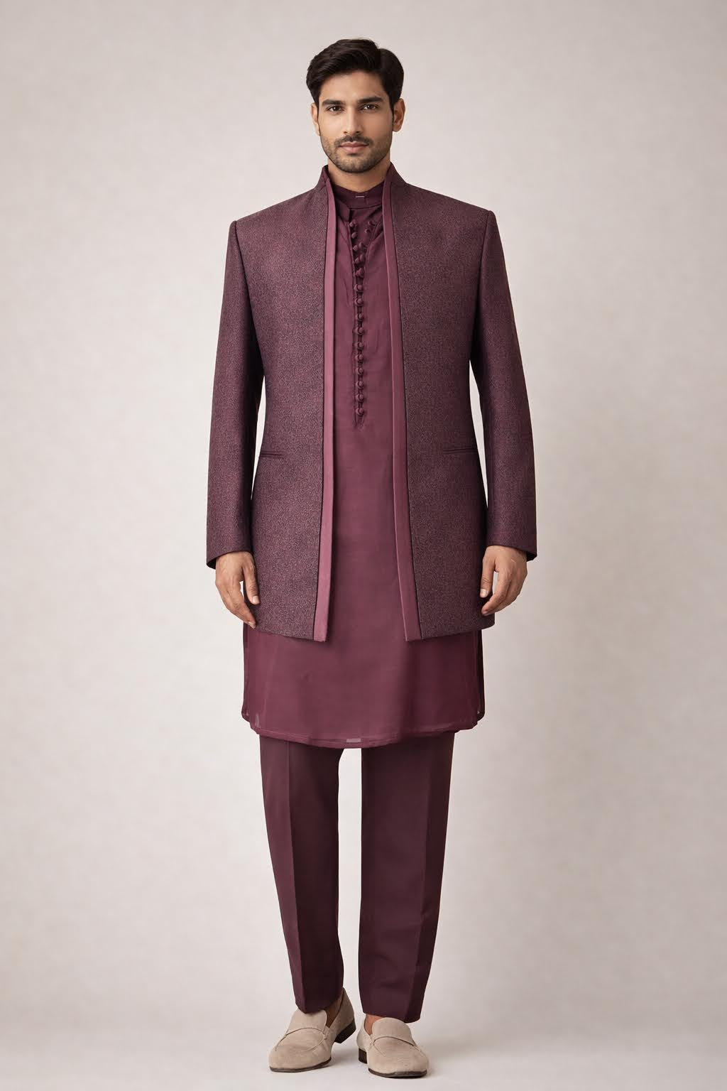 Burgundy Sherwani RYWUVI