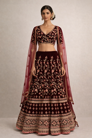 Velvet Lehenga