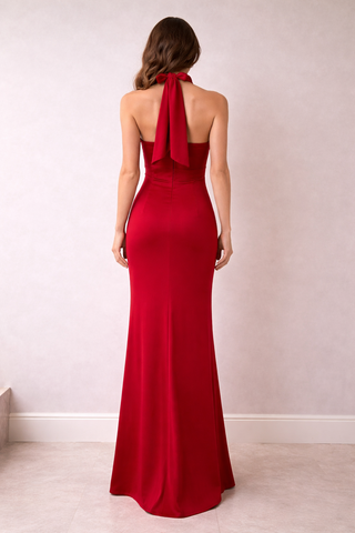 Halter Satin Dress