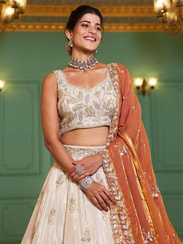 Rust Orange Lehenga