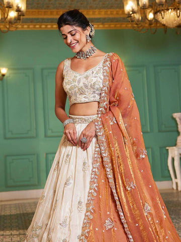 Rust Orange Lehenga