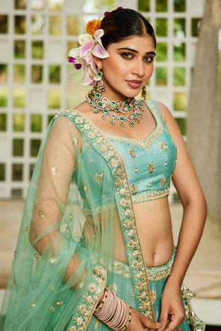 Mint Blue Lehenga