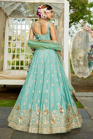 Mint Blue Lehenga