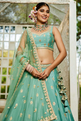 Mint Blue Lehenga