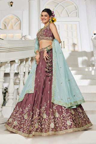 Burgundy Lehenga