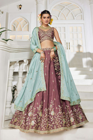 Burgundy Lehenga