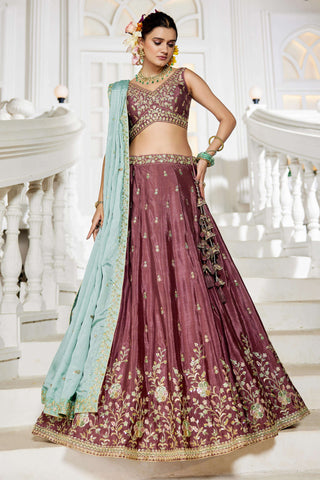 Burgundy Lehenga
