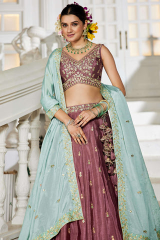 Burgundy Lehenga