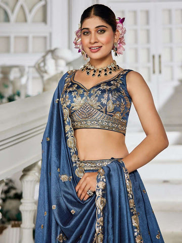 Navy Blue Lehenga