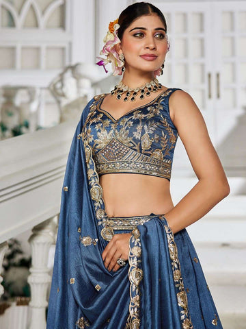 Navy Blue Lehenga
