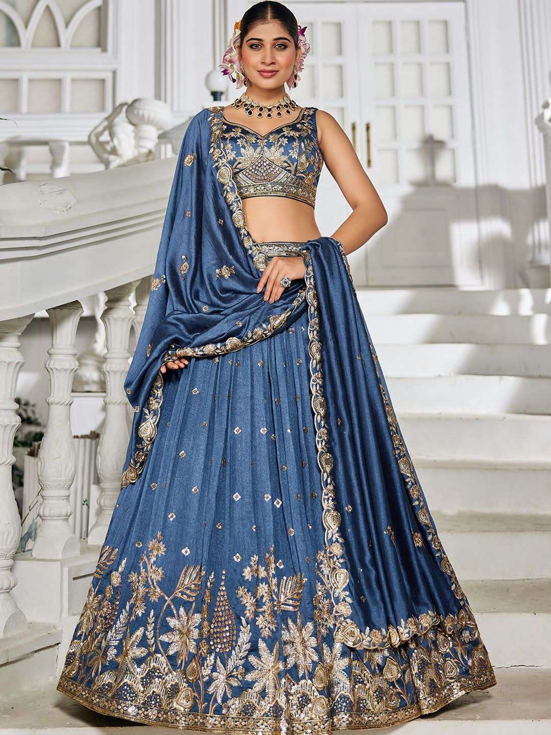 Navy Blue Lehenga