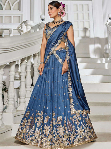 Navy Blue Lehenga