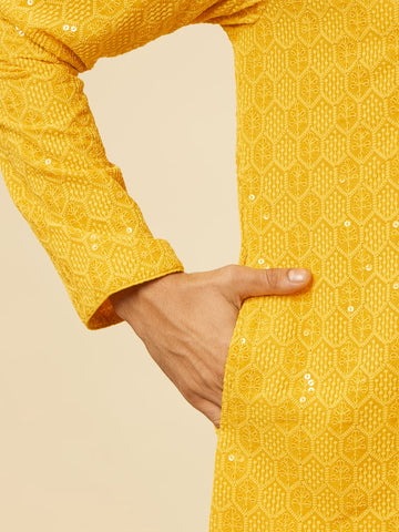 Chikankari Yellow Kurta Set