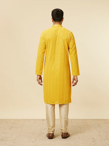 Chikankari Yellow Kurta Set