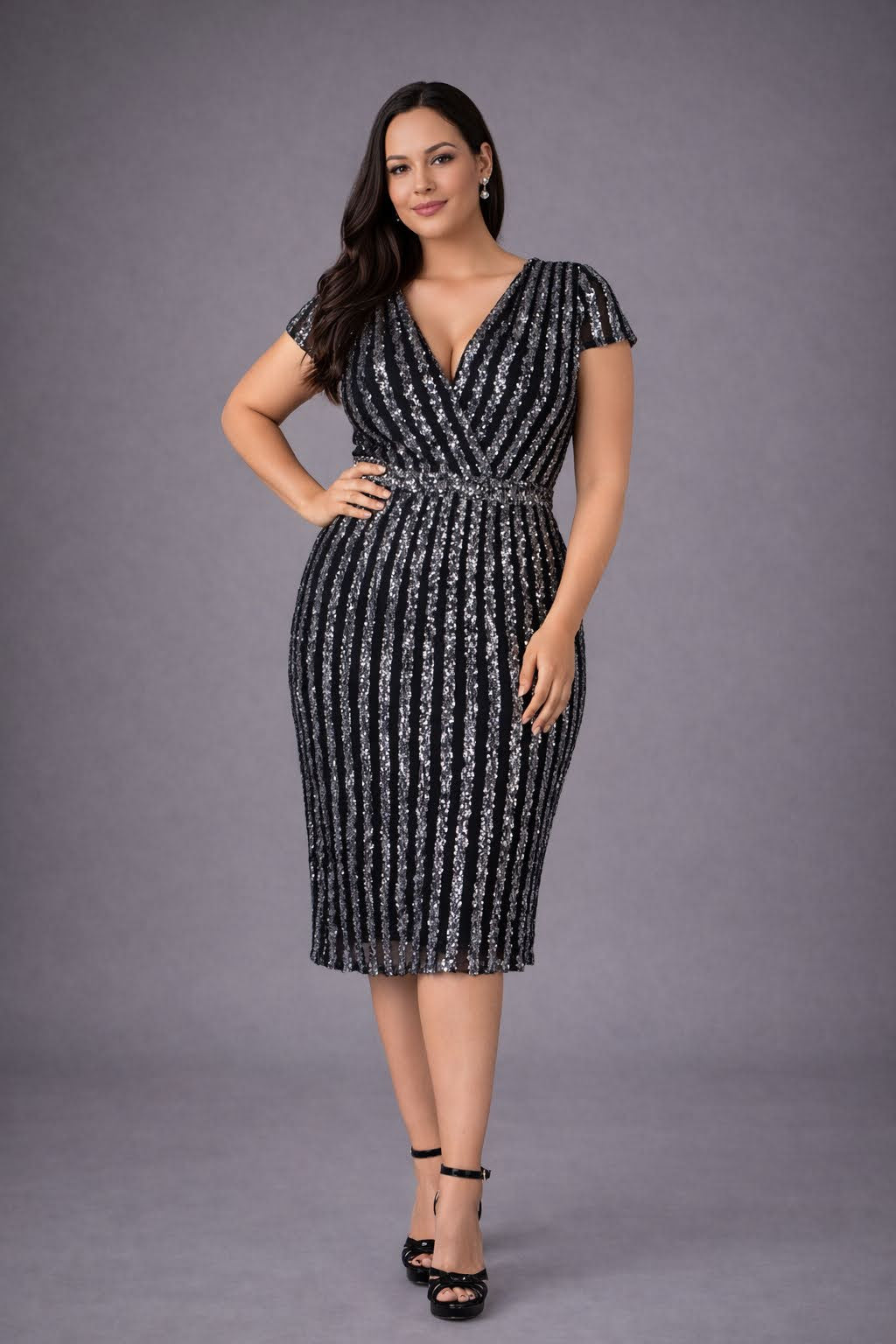 Plus Size Sequined Dress
