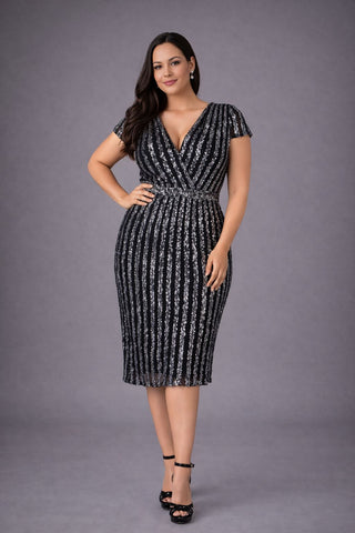Plus Size Sequined Dress