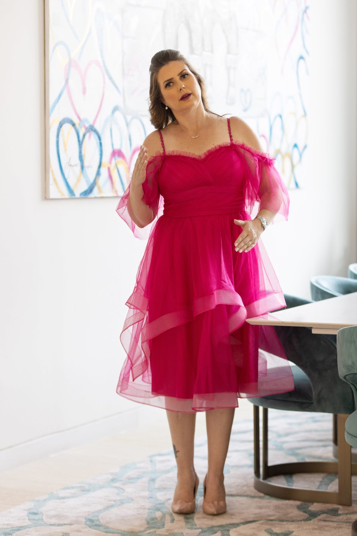 Fuchsia Frill Dress