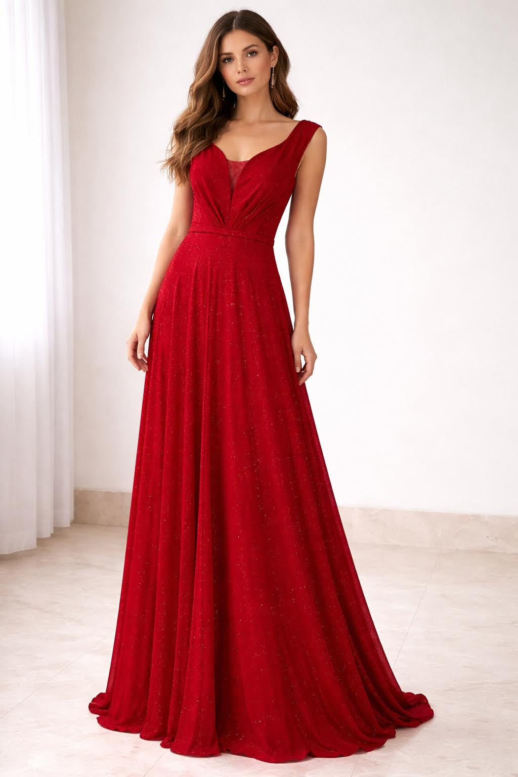 Plus Size Cold Shoulder Gown