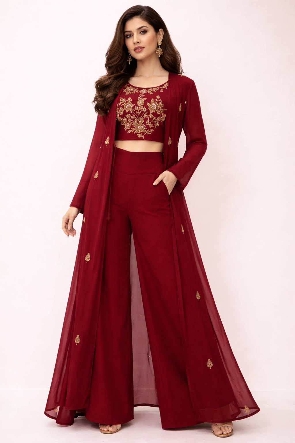 Indowestern Shrug Set
