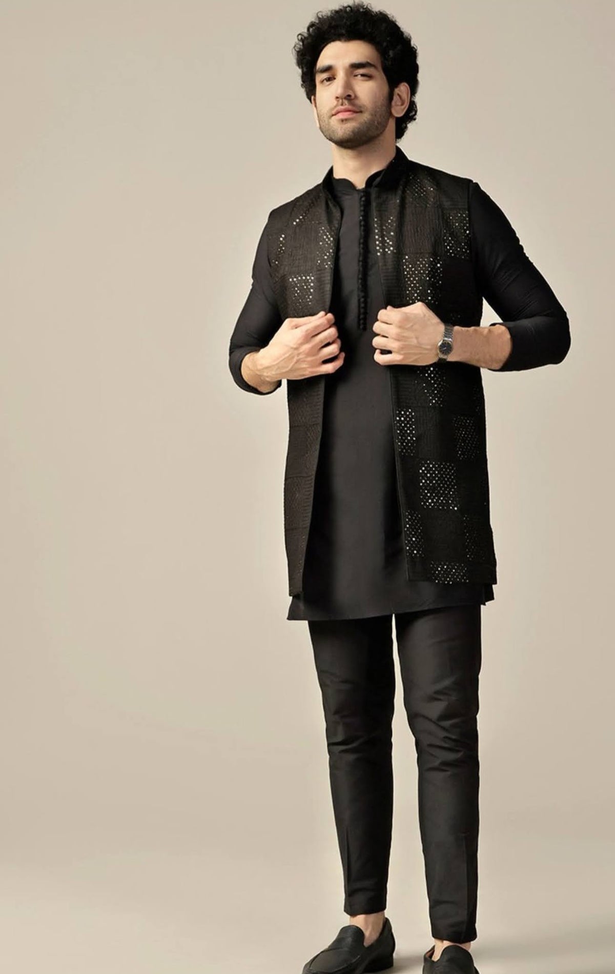 Black Nehru Jacket Set