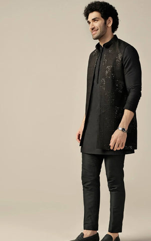 Black Nehru Jacket Set