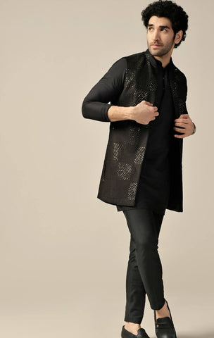Black Nehru Jacket Set