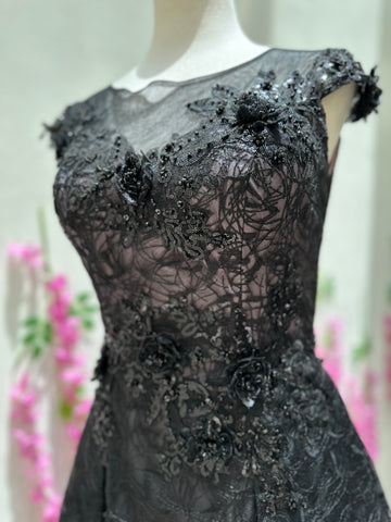 Black Lace Gown RYWSH